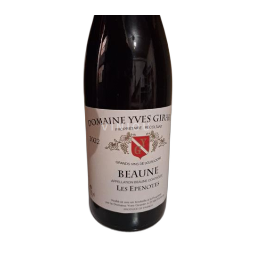 Burgundy Beaune Premier Cru Domaine Yves Girardin Les Epenotes 2022