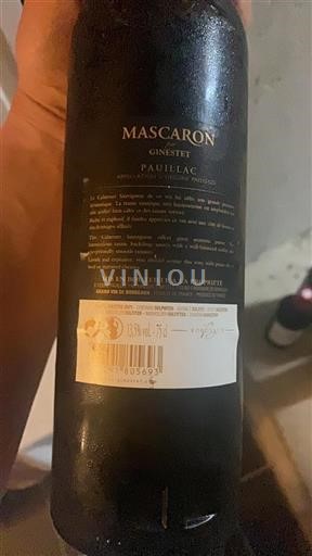 Bordeaux Pauillac Ginestet Mascaron 2015