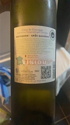 Sudoeste Côtes de Gascogne Maison Fontan 2022