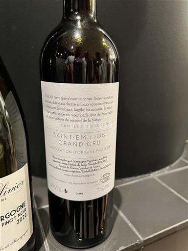 Bordeaux Saint-Émilion Grand Cru Grand Cru Mangot Ikke årgangsbestemt