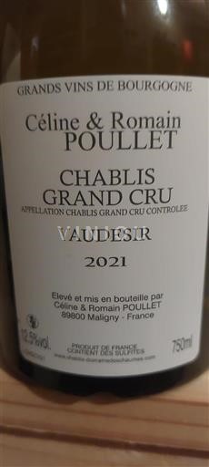 Bourgondië Chablis Grand Cru Céline & Romain Poullet Vaudesir 2021