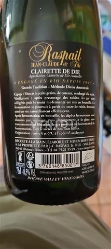 Rhône Valley Clairette de Die Raspail Jean-Claude & Fils Grande Tradition 2025
