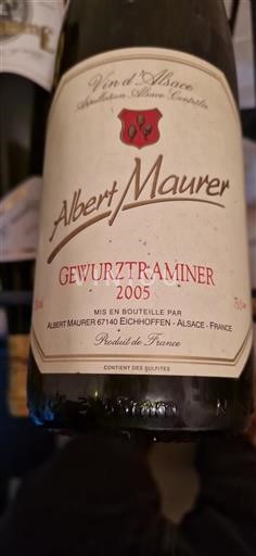 Vin Blanc sec Gewurztraminer Albert Maurer 2005 France Alsace Grand Cru