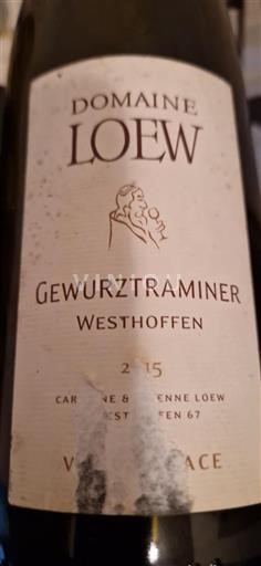Elsass Gewürztraminer Grand Cru Domaine Loew Westhoffen 2015