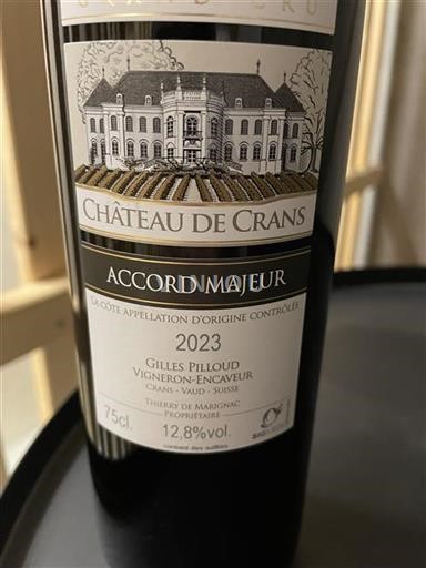Vaud La Côte AOC Château Crans Accord Majeur 2023