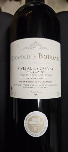 Roussillon Rivesaltes Domaine Boudau Rivesaltes Grenat Sur Grains 2011