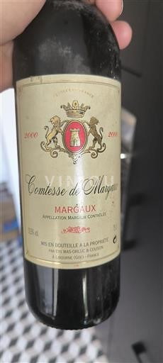 Bordeaux Margaux Comtesse de Margaux 2000