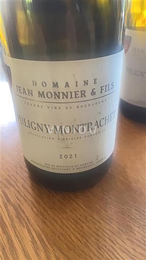 Vin Blanc sec Domaine Jean Monnier & Fils 2021 France Bourgogne Puligny-montrachet AOC