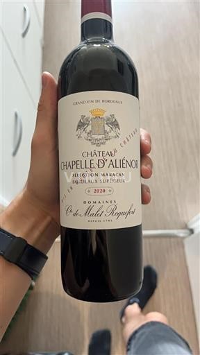 Bordeaux Bordeaux superiore Château Chapelle Aliénor Sélection Maracan 2020