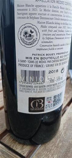 Bordeaux Médoc Maison Blanche 2018