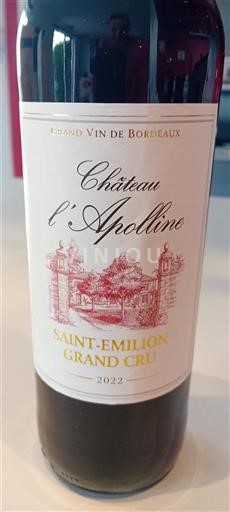 Burdeos Saint-Émilion Grand Cru Château L'Apolline 2022