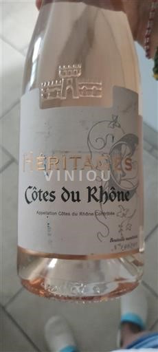 Vin Rosé sec Héritages Non millésimé France Vallée du Rhône Côtes-du-rhône