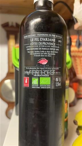 Provence Côtes-de-Provence Alain Baccino Le Fil d'Ariane 2023