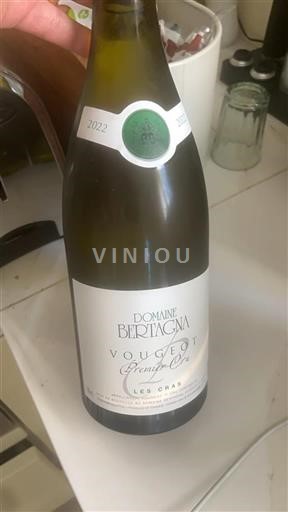 Bourgogne Vougeot Premier Cru Domaine Bertagna Les Cras 2022