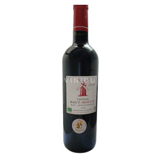 Vin Rouge sec Vieilles vignes Château Haut-Moulin 2019 France Bordeaux Blaye-côtes-de-bordeaux bio