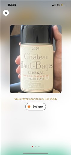 Burdeos Pauillac Grand Cru Classé Haut-Bages Libéral 2020
