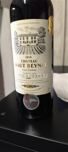Bordeaux Castillon-côtes-de-bordeaux Château Haut Beynat Tradition 2018