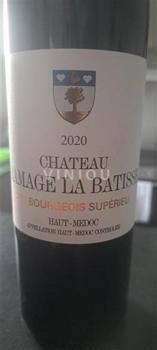 Bordeaux Haut-Médoc Cru Bourgeois Supérieur Château Ramage La Batisse 2020