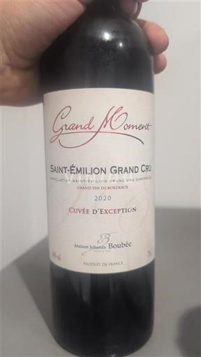 Bordeaux Saint-Émilion Grand Cru Grand Cru Maison Johanès Boubée Grand Moment 2020