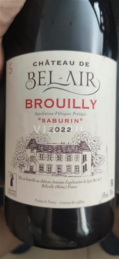 Beaujolais Brouilly Château Bel-Air Saburin 2022