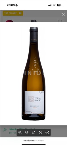 Vallée de la Loire Bonnezeaux Domaine Des Petits Quarts 2023