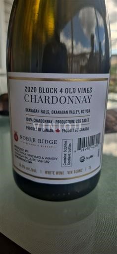 Colombie-Britannique Okanagan Valley Noble Ridge Vineyard & Winery Block 4 Old Vines 2020