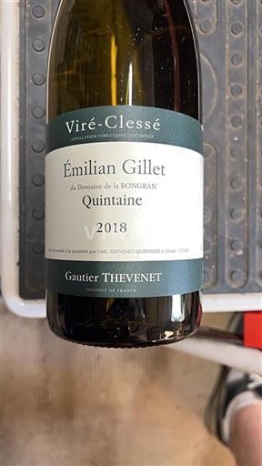 Borgogna Viré-clessé Domaine La Bongran Quintaine 2018