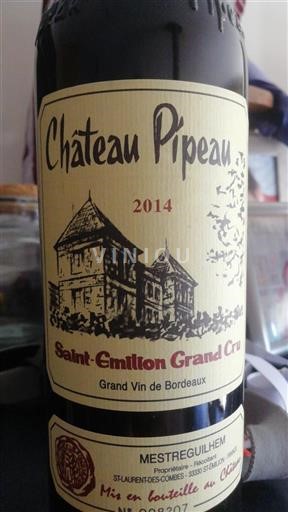 Bordeaux Saint-Émilion Grand Cru Grand Cru Château Pipeau 2014