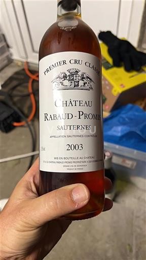 Bordeaux Sauternes Premier Cru Château Rabaud-Promis 2003