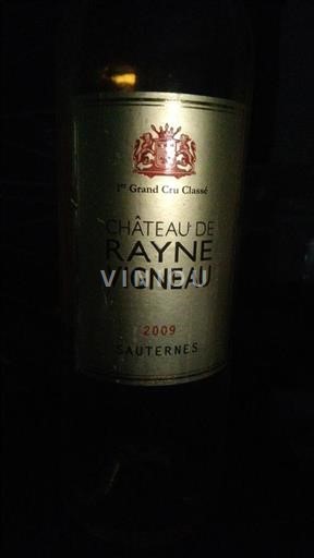 Bordeaux Sauternes Grand Cru Château Rayne Vigneau 2009