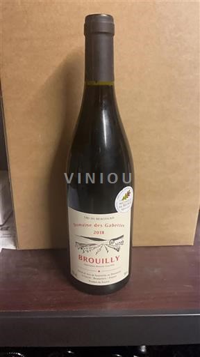 Vin Rouge sec Domaine Des Gabettes 2018 France Beaujolais Brouilly
