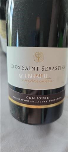 Roussillon Collioure Clos Saint Sebastien Empreintes 2018