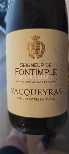 Rhônedalen Vacqueyras Seigneur de Fontimple 2021