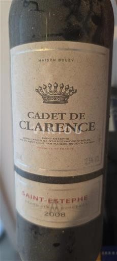 Bordeaux Saint-Estèphe Maison Bouey Cadet de Clarence 2008