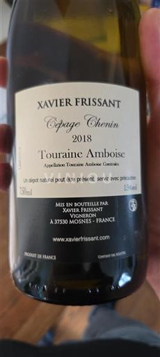 Vallée de la Loire Touraine-amboise Xavier Frissant Cépage Chenin 2018