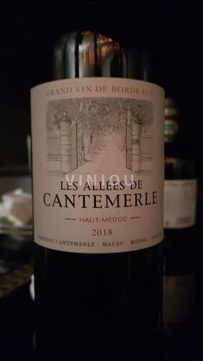 Bordeaux Haut-Médoc Château Cantemerle Les Allées de Cantemerle 2018