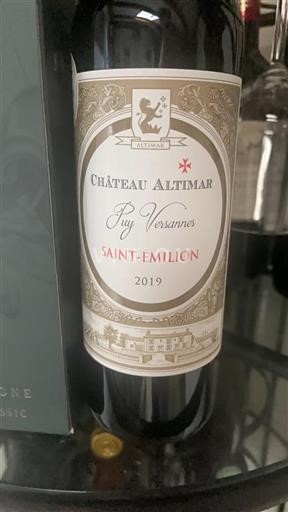 Bordeaux Saint-Émilion Château Altimar Puy Versannes 2019