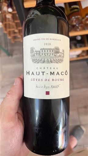 Bordeaux Côtes-de-bourg Château Haut-Macô 2018