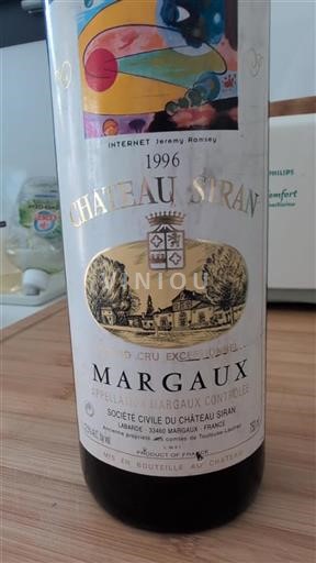 Bordeaux Margaux Grand Cru Château Siran 1996