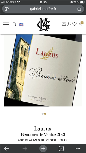 Rhône Valley Beaumes de Venise Gabriel Meffre Laurus 2021