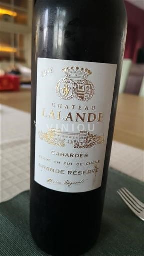 Languedoc Cabardès – Pierre DEGROOTE CHÂTEAU LALANDE GRANDE RESERVE 2012