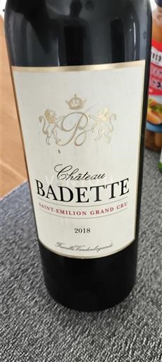 Bordeaux Saint-Émilion Grand Cru Château Badette 2018