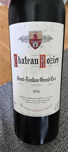 Bordeaux Saint-Émilion Grand Cru Château Rozier 2016