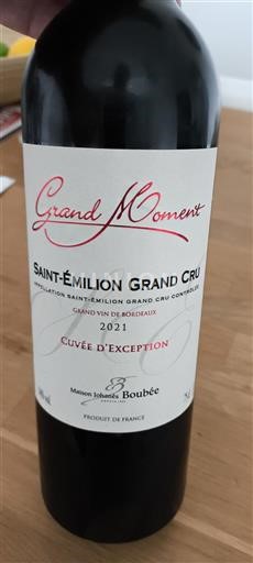 Bordeaux Saint-Émilion Grand Cru Grand Cru Grand Moment d'Exception 2021
