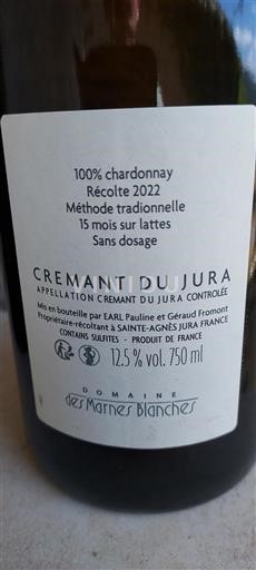 Jura Crémant-du-jura Domaine Des Marnes Blanches 2022