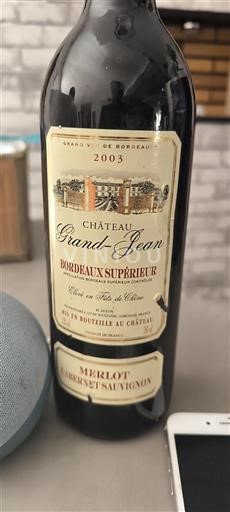 Bordeaux Bordeaux supérieur Château Grand Jean 2003
