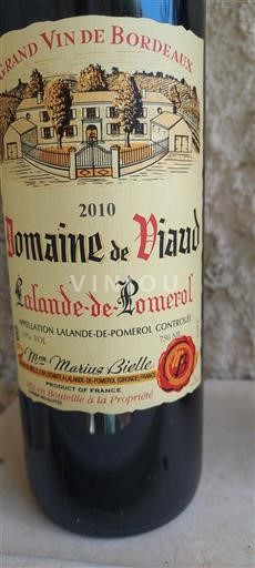 Bordeaux Lalande-de-pomerol Domaine Viaud 2010