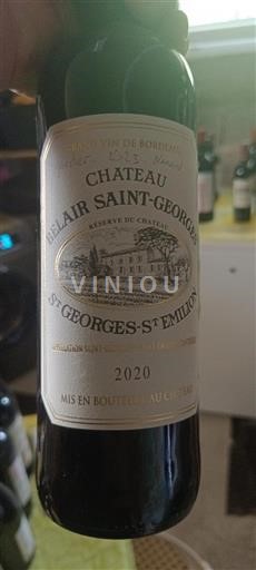 Bordeaux Saint-Georges-Saint-Émilion Château Belair Saint-Georges Réserve du Château 2020