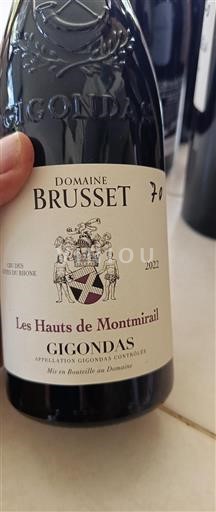 Rhône-dalen Gigondas Domaine Brusset Les Hauts de Montmirail 2022