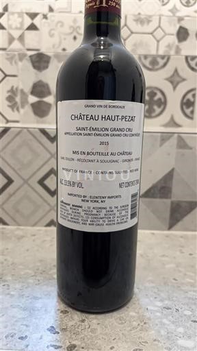 Bordeaux Saint-Émilion Grand Cru Grand Cru Haut-Pezat 2015
